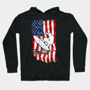 Patriotic Surfing American Flag Surf Hoodie